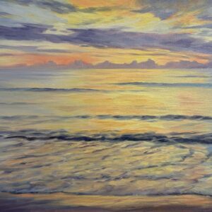 Sunset Radiance original painting on canvas by Mary Loftus.